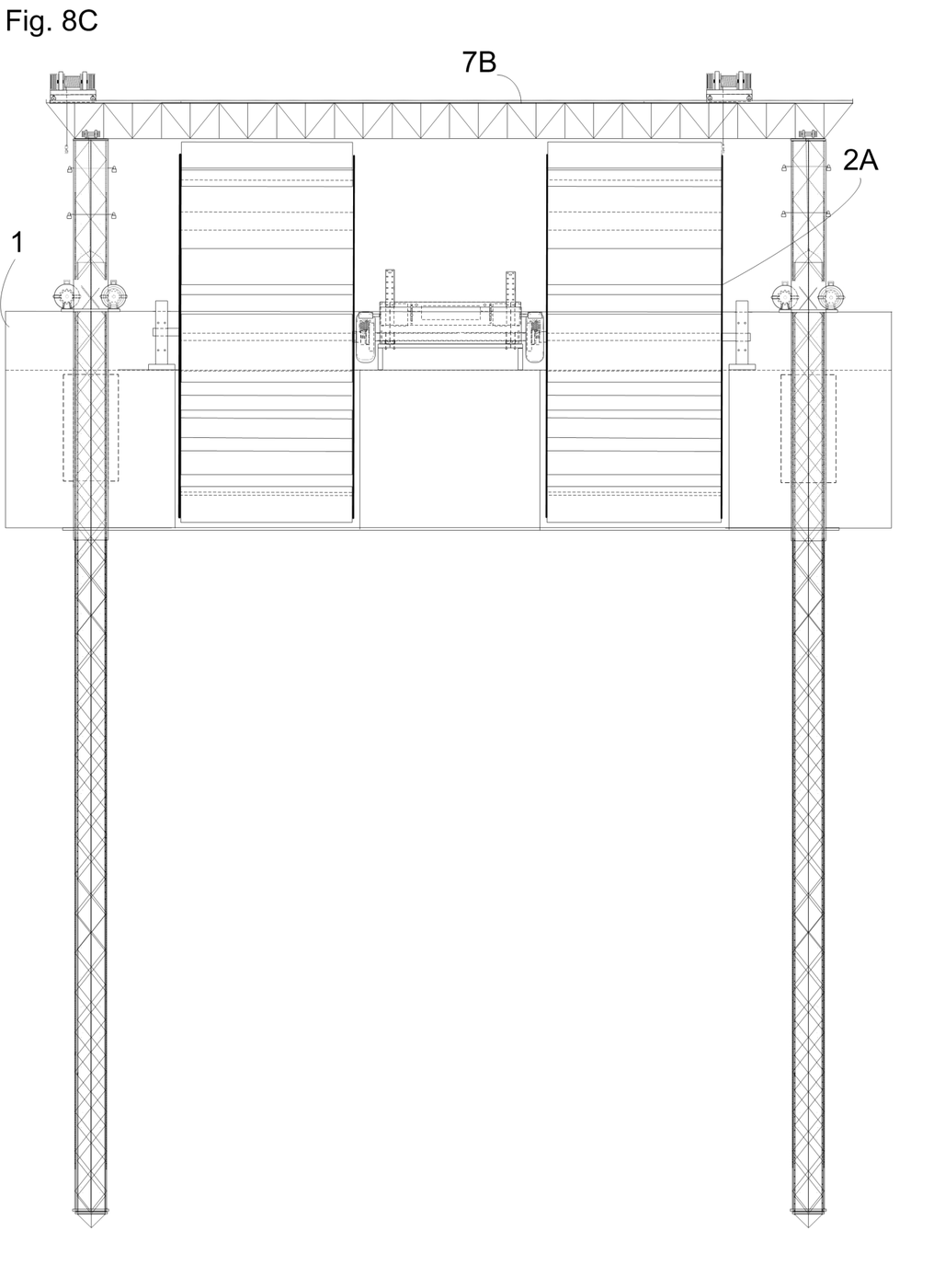 Fig. 8C: Deck with water wheels